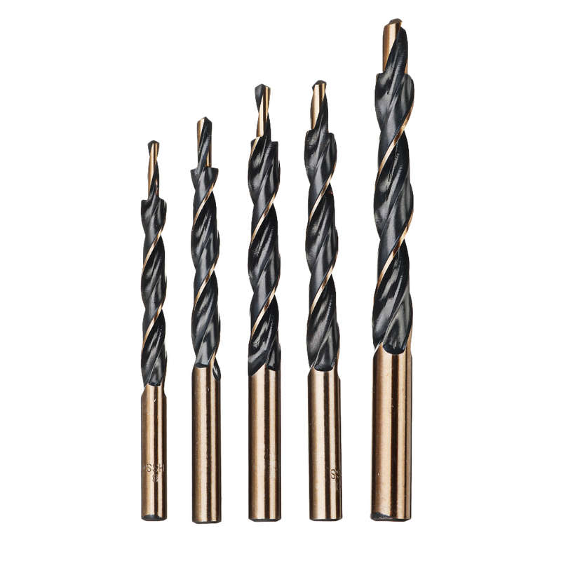 Drillpro 5Pcs Cobalt Drill Hss-Co Twist Step Drill Bits For Manual Pocket Hole Jig Master Woodworkin