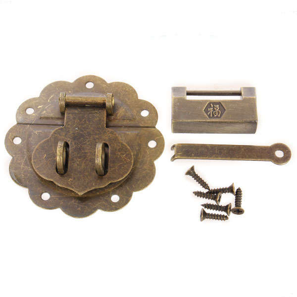 Jewelry Boxes Decorated Lock Ancient Antique Lock Horizontal Open Padlock   Buckle with Lace