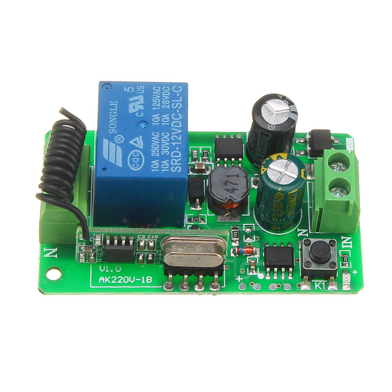 433mhz AC220V 1 Channel Wireless Remote Control Switch For Electric Lamp Household Intelligent Roof