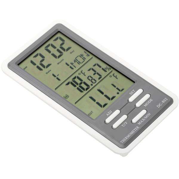 DC-802 LCD Digital Thermometer Hygrometer Temperature Humidity Meter Clock Indoor Outdoor