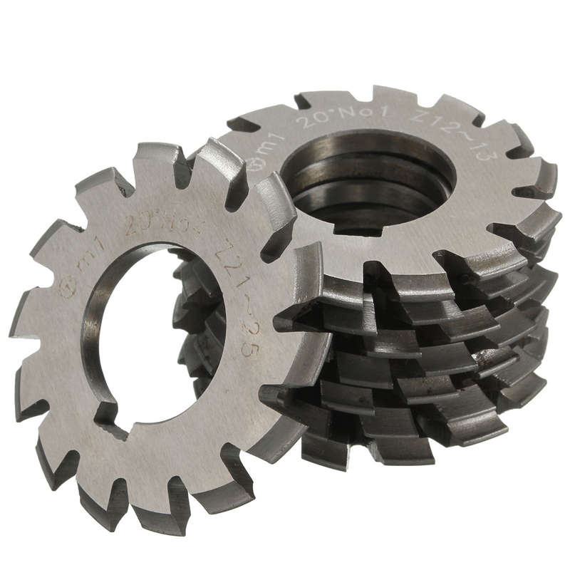 8pcs Module 1 PA20 Bore 22mm #1-8 HSS Involute Gear Milling Cutter