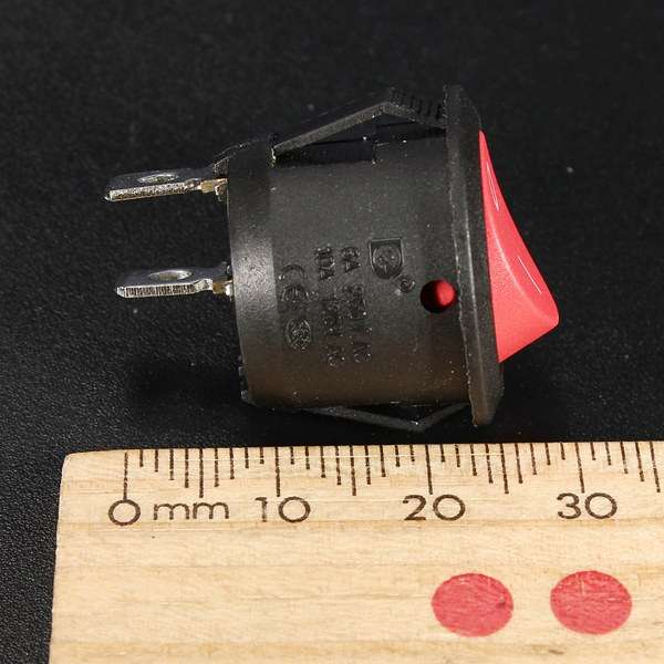 10Pcs Red Mini Round 2 Pin Spst On-Off Rocker Push Button Switch