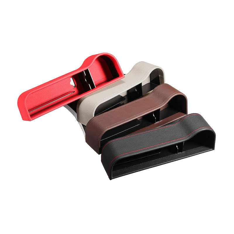 PU Leather Left Side Car Seat Crevice Gap Storage Box