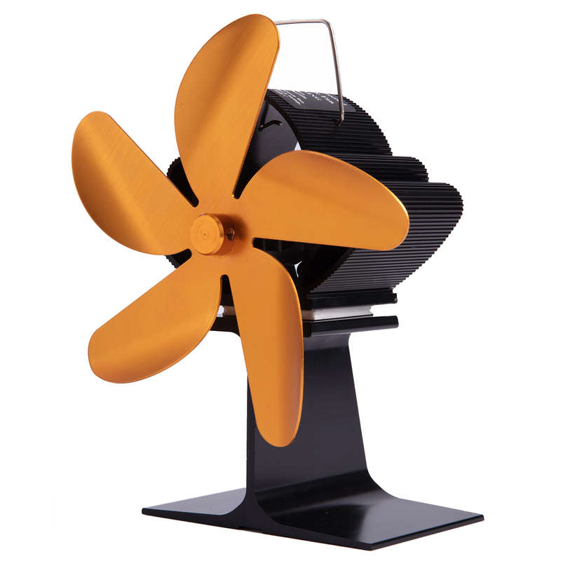 5 Blades Stove Fan Quiet Heat Powered Saving Fireplace Ecofan Burner