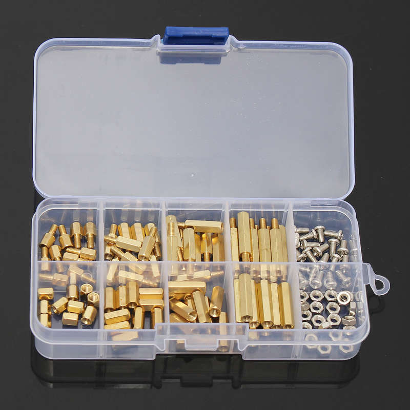 Suleve M3BH2 120Pcs M3 Male-Female Brass Hex Column Standoff Support Spacer Pillar For PCB Board