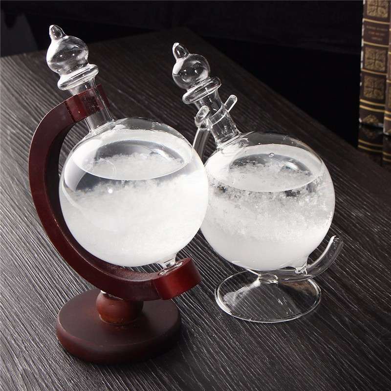 New Christmas Gift Weather Forecast Crystal Bottle Globe Storm Home Desk Decor W