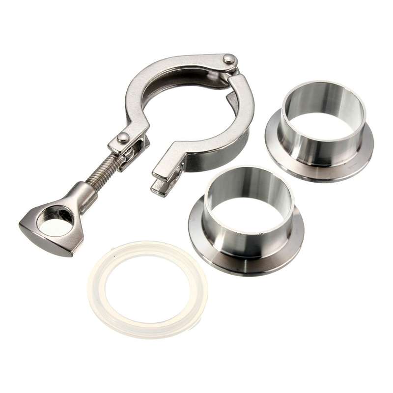 19/25/32/38/45/50mm Sanitary Pipe Weld Ferrule Set Gasket Tri Clamp OD (Size 50mm)