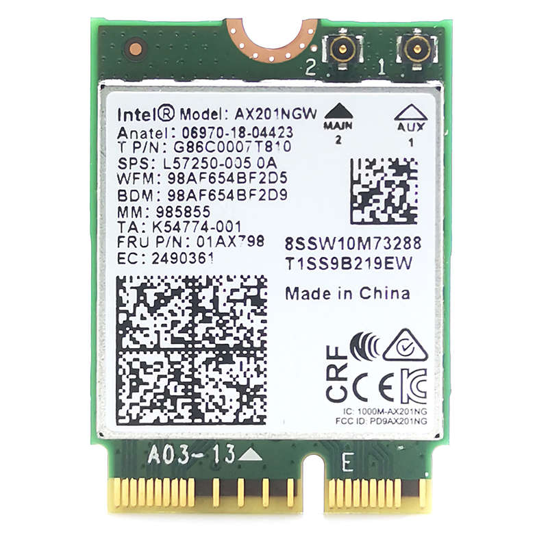Intel AX201NGW WIFI6 Wireless Network Card M.2 CNVI 3000Mbps Wifi Card Dual Ban