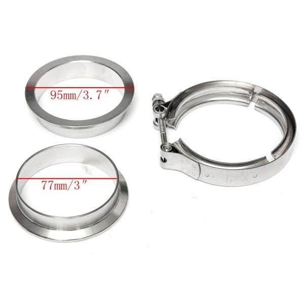 3 Inch Exhaust V-Band Clamps with Flange Down Pipe Intercooler Stainless Univers