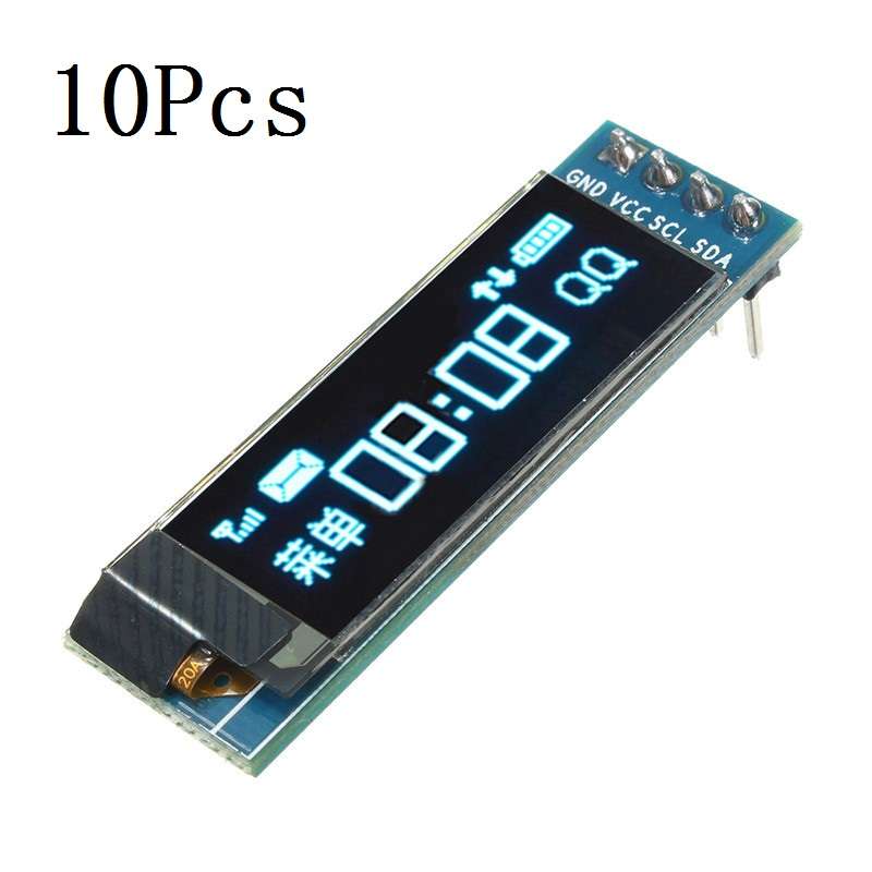 10Pcs Geekcreit 0.91 Inch 128x32 IIC I2C Blue OLED LCD Display DIY Module SSD