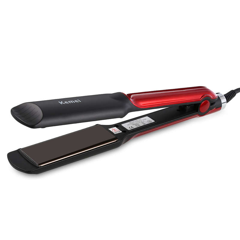 Kemei Wet Dry Ceramic Hair Straightener Electric Straightening Irons Flat Iron Hair Styling Tool Fas