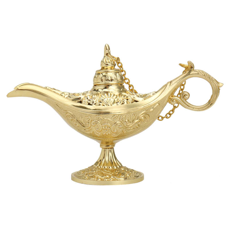 Vintage Metal Aladin Lamp Magical Aladdin's Genie Lamp Zinc Alloy Table Decorat