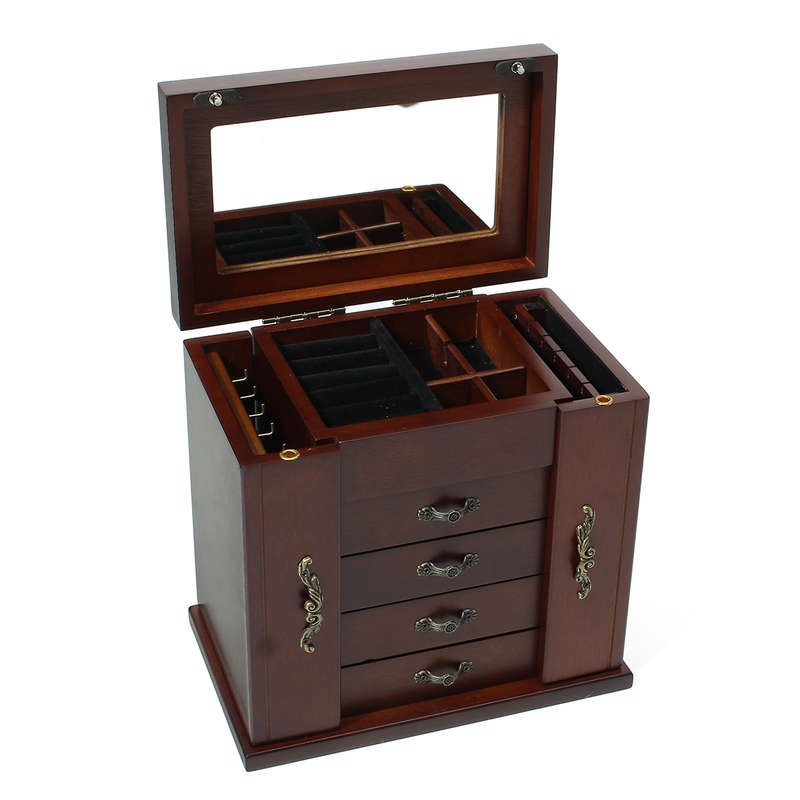 Wooden Jewellry Box Organizer Bracelet Storage Display Holder for Ring Necklaces