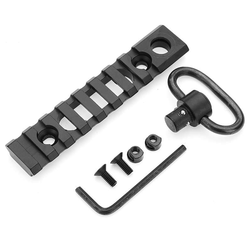 6-Slot 8-Slot Keymod Picatinny Rail Section & Push Button QD Sling Swivel Socket Adapter C (Size #1)