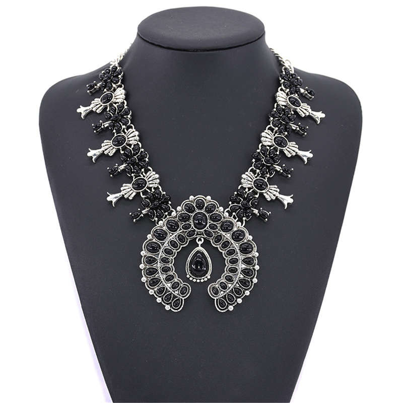 New Bohemia Turquoise Blossom Necklace Flower Pendant Chain Choker Best Gifts Fo