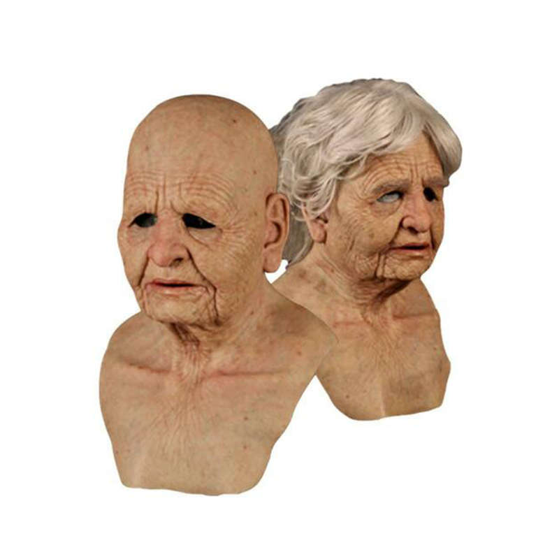 Silicone Female Face Mask Old Woman Latex Mask Party Fancy Dress Party Realistic Christmas Cosplay