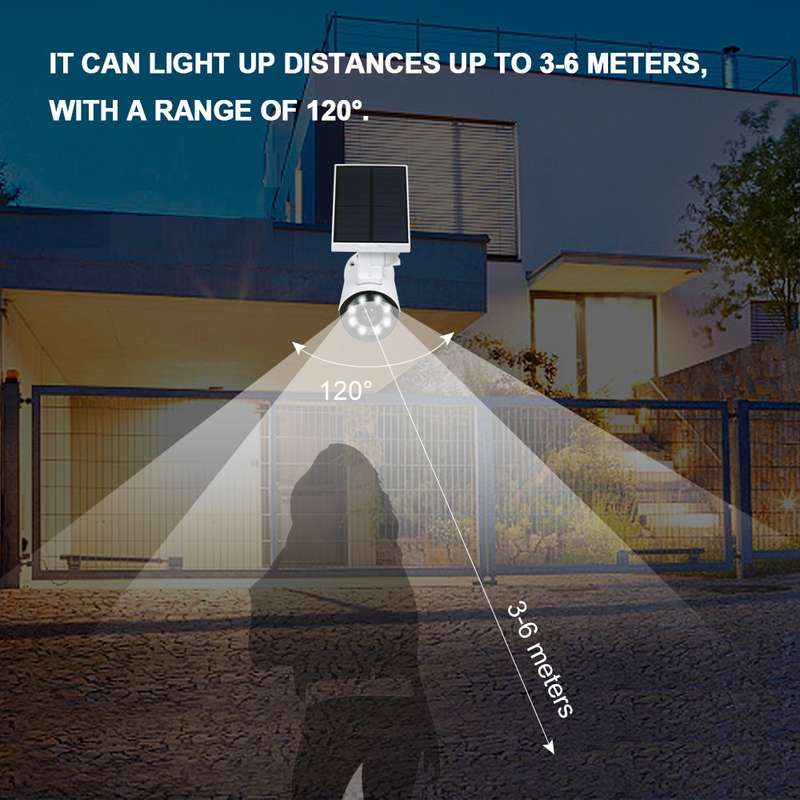Simulation Solar surveillance Camera Solar Powered Flash Fakes Surveillance Security Camera with 8PC