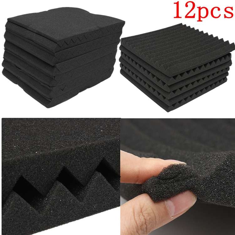12Pcs Acoustic Soundproof Foam Sound Stop Absorption for KTV Audio