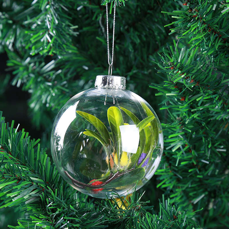 New Christmas 2017 Clear DIY Baubles Shatterproof Seamless Plastic Ball Home Tre