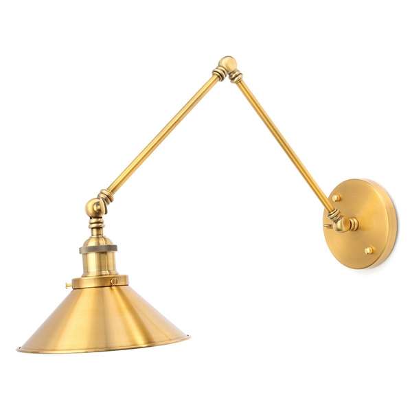 Vintage E27 Swing Arm Brass Wall Lamp Sconce Living Room Stair Restaurant Antique Light
