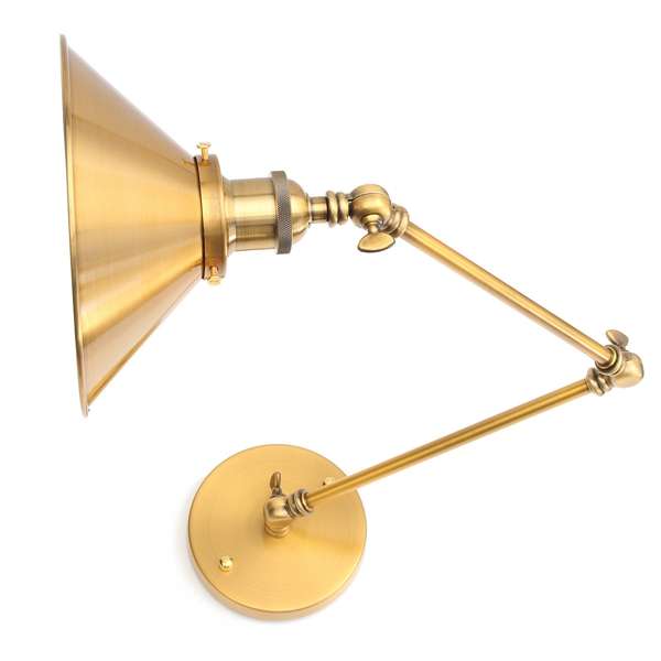 Vintage E27 Swing Arm Brass Wall Lamp Sconce Living Room Stair Restaurant Antique Light