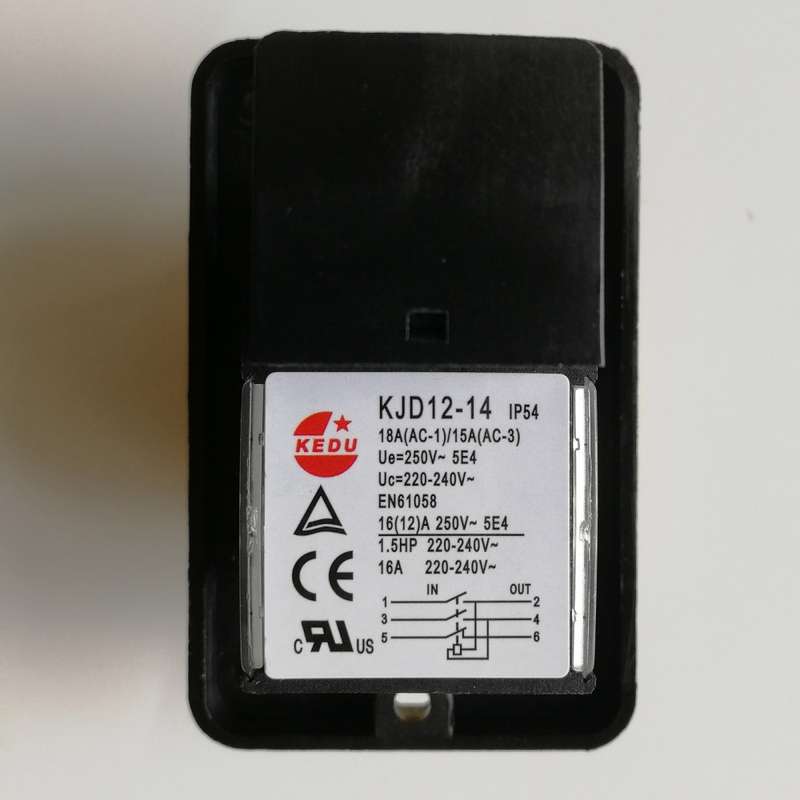 KEDU KJD12-14 230V 6Pins Start Stop No Volt Release Push Button Switch for Woodshop and Metalwork Ma