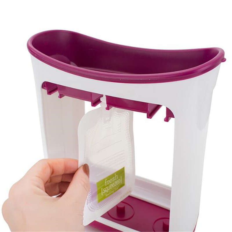 New Fresh Squeezer Station Baby Weaning Food Puree Reusable Pouches Maker