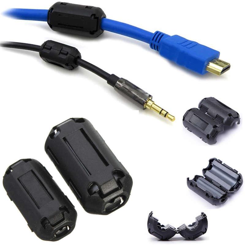10Pcs Black Cable Wire Clamp Clip RFI EMI EMC Noise Filters Ferrite Core Case