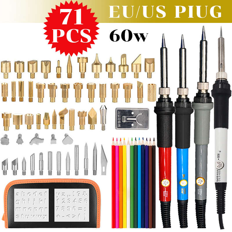 Adjustable Temperature Electric Solder Iron Tool Kit Pyrography Wood Burning Carving Embossing Tool