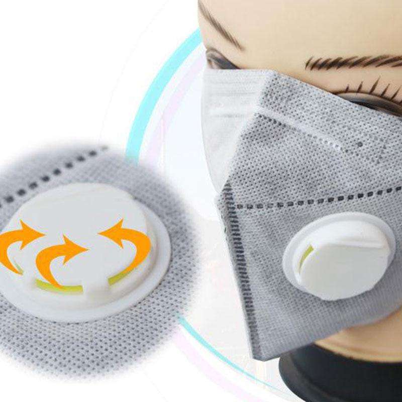 10Pcs Folding Valved Safety Anti-Dust Activated Carbon Charcoal Particulate Respirator Face Mask