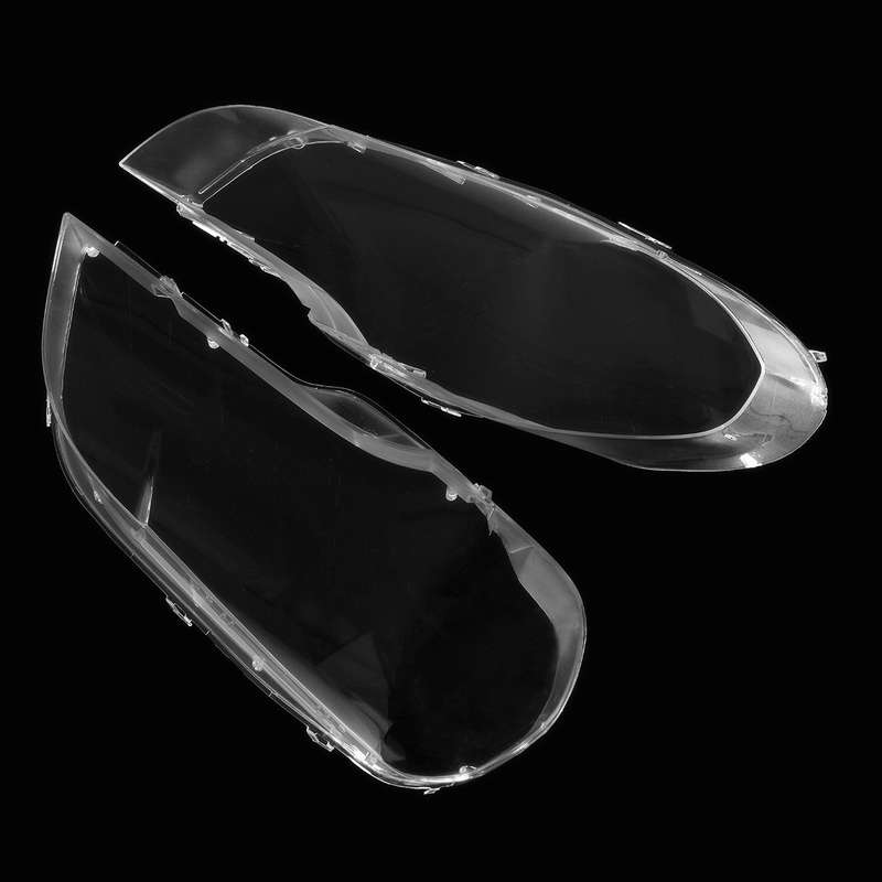 Car Headlight Cover Clear Plastic Lens Lampshade Pair for BMW X5 E70 2008-2013