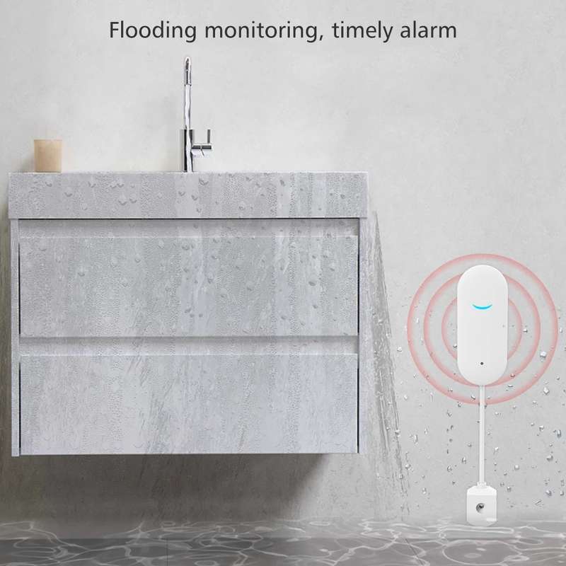 Angus Sw100 Tuya Wifi Water Leak Alarm Water Immersion Detector Smart Home Alarm Overflow Security S