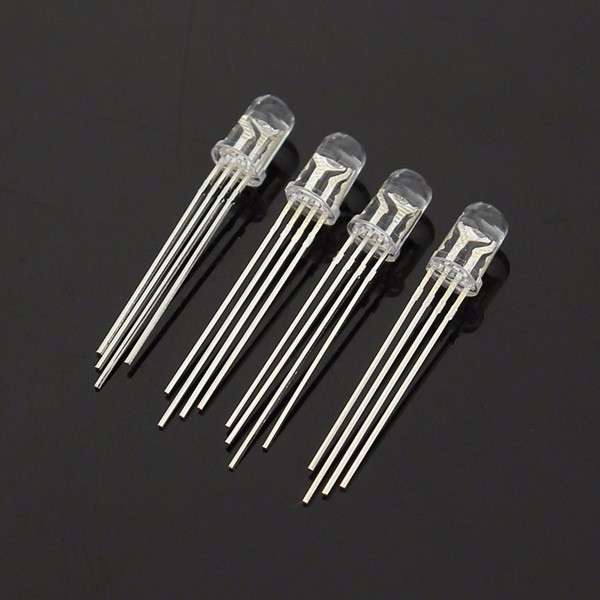 50pcs LED RGB Common Cathode 4-Pin F5 5MM Diode - Free Shipping