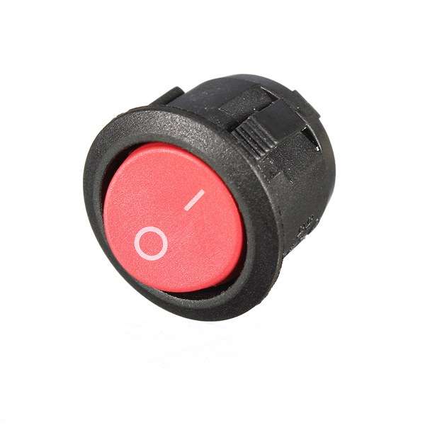 10Pcs Red Mini Round 2 Pin Spst On-Off Rocker Push Button Switch