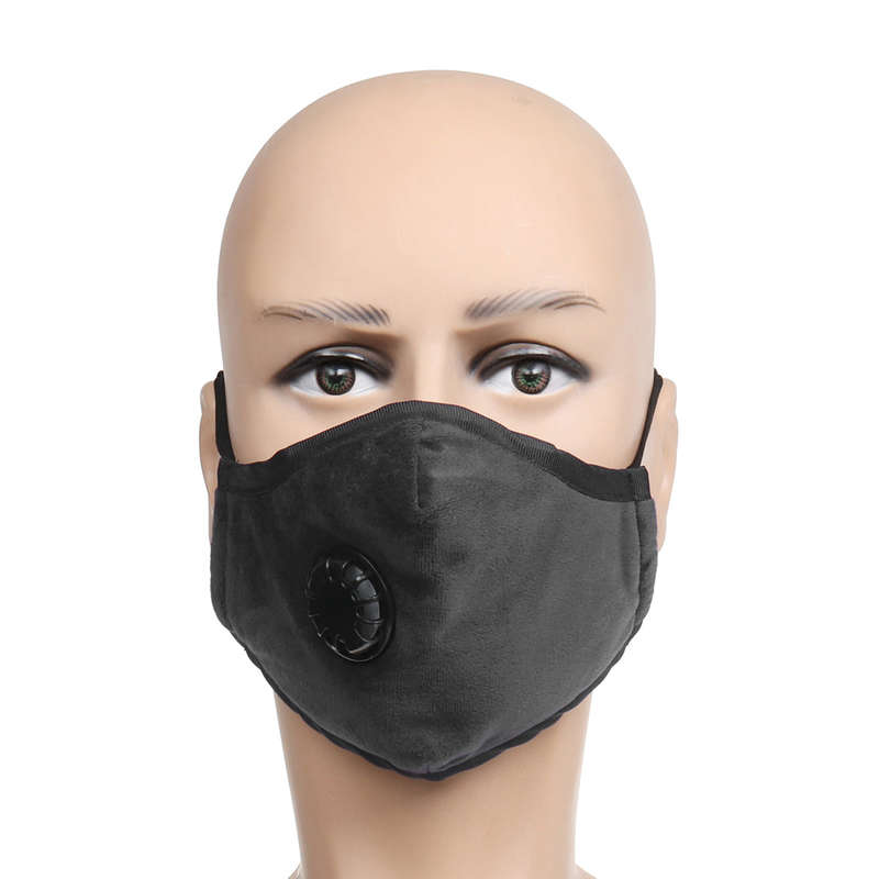 Unisex Mouth PM2.5 Face Mask Anti Dust Face Mouth Cover Mask Dustproof Outdoor Travel (Color Black)