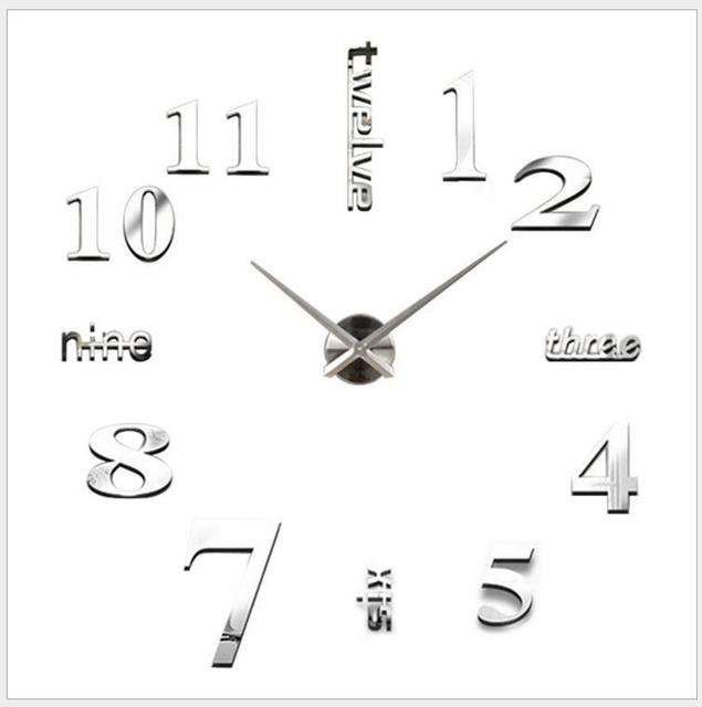 New Living Room Decorations Bedroom 3d Wall Stickers Diy Clock Personality Home