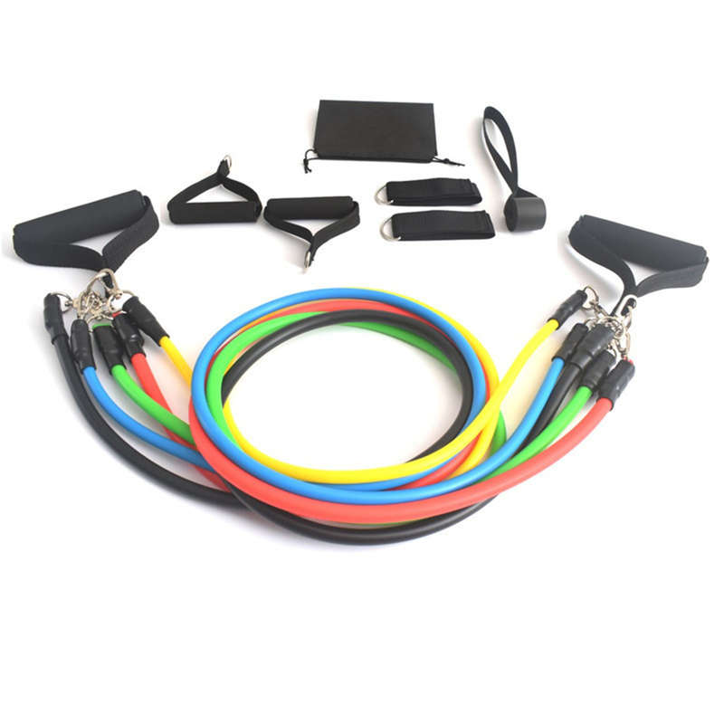 11PCS Resistance Bands Set Exercise Bands Legs Ankle Straps for Resistance Train