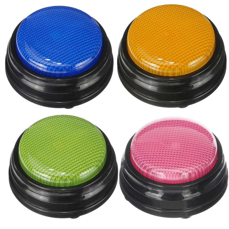 Recordable Talking Button Game Answer Buzzer Alarm Button 4 Color Suit Luminous Voice Box Luminous S
