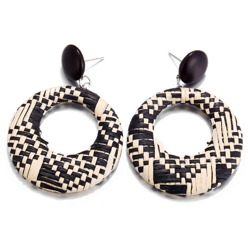 New African Hallow Braided Circle Earring Retro Style Ear Drop Earring For Women