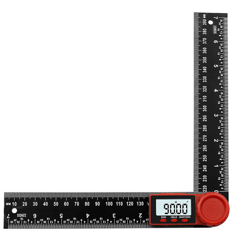 2 In 1 Folding Digital LCD Angle Finder Ruler Stainless Steel Ruler 360 Degree Protractor