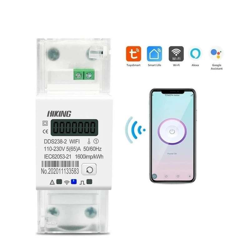 DDS238-2WIFI 90-300V 50/60Hz Tuya Single Phase 65A Din Rail WIFI Smart Energy Meter Timer Power Cons