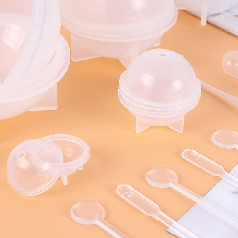 15Pcs Sphere Silicone Epoxy Molds Round Ball Jewelry Candle Resin Mould Tools DIY