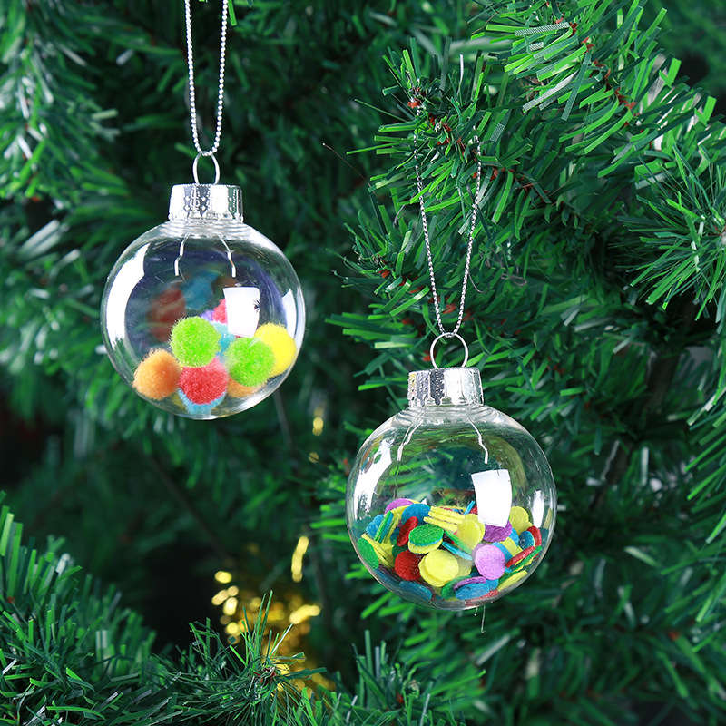 New Christmas 2017 Clear DIY Baubles Shatterproof Seamless Plastic Ball Home Tre