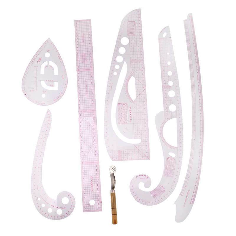 6 Set Clear Straight Curve Ruler Drawing Line Sewing Dressmaking Design Tools