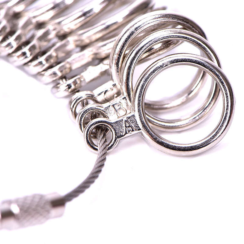 Aluminium Ring Sizer Mandrel Finger Sizing Measuring Stick and Stainless Iron Ring Sizer Guage Set J