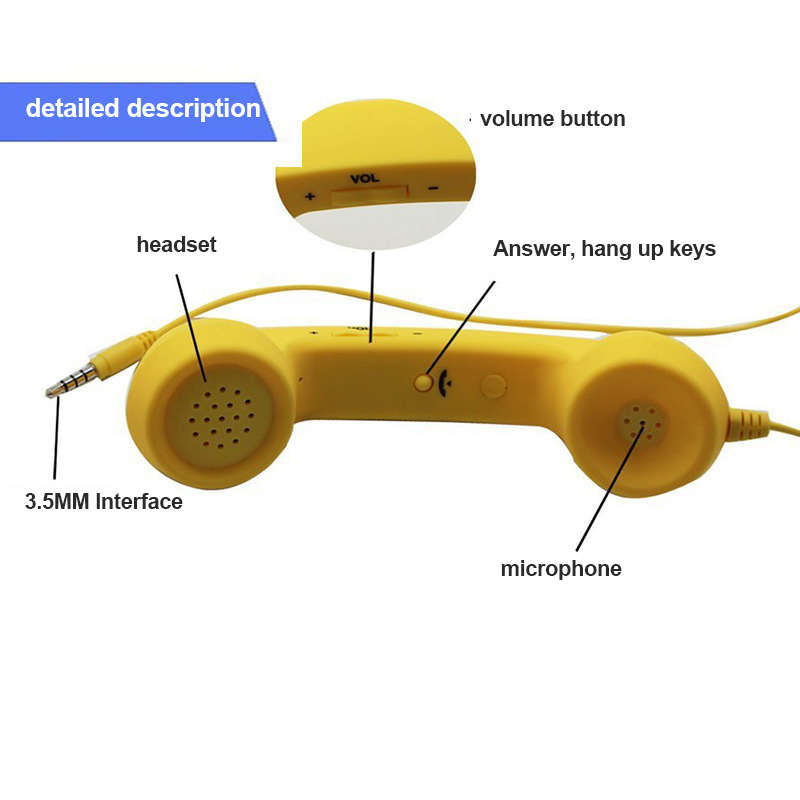 3.5mm Retro Phone Handset Specifically Noise Reduction Prevention Radiation Syetem On The Mobile Pho