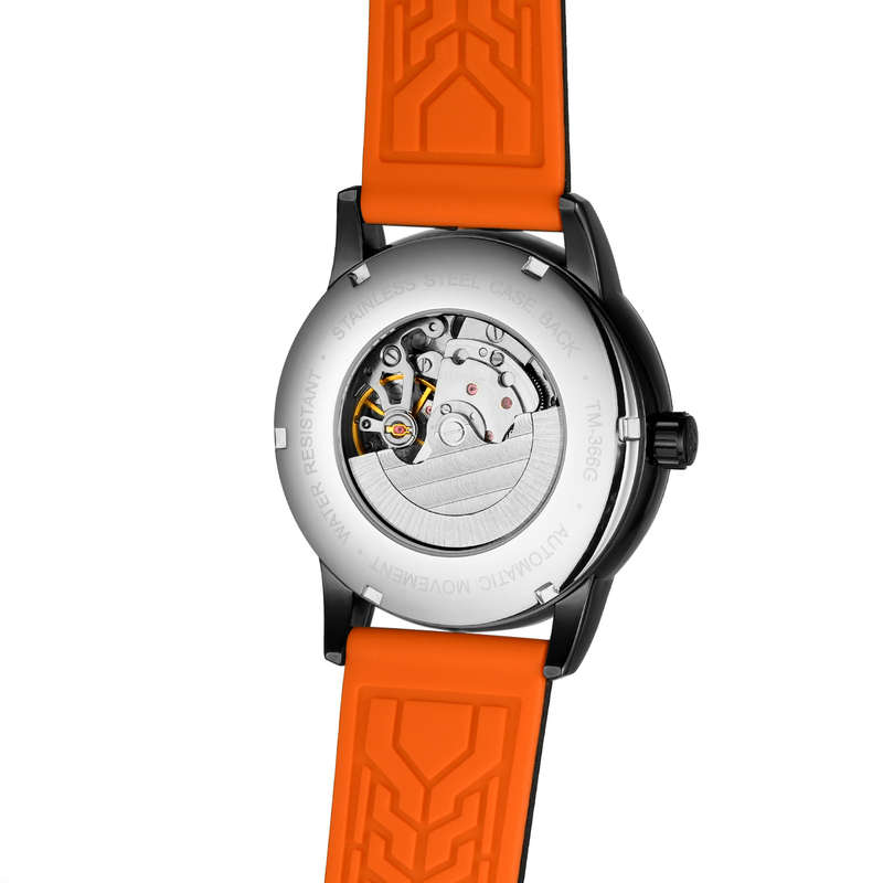 FORSINING FSG8203 Fashion Men Automatic Watch Creative Dial Leather Strap Mechanical Watch