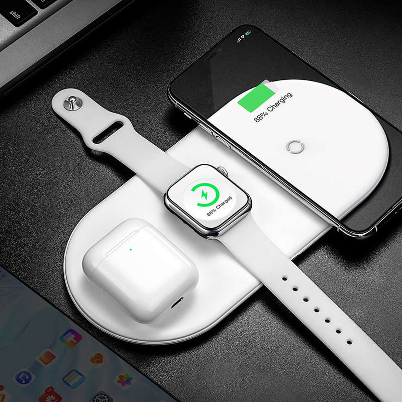 Baseus 3 In 1 Qi Wireless Charger With USB-To-Type-C Cable For Qi-enabled Mobile Phones iPhone XS Ma