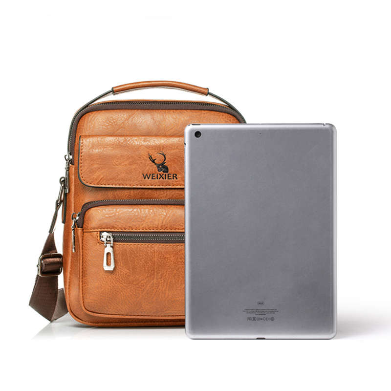 Business Large-Capacity Leather Macbook Storage Bag Travel Backpack Crossbody Bag Handbag
