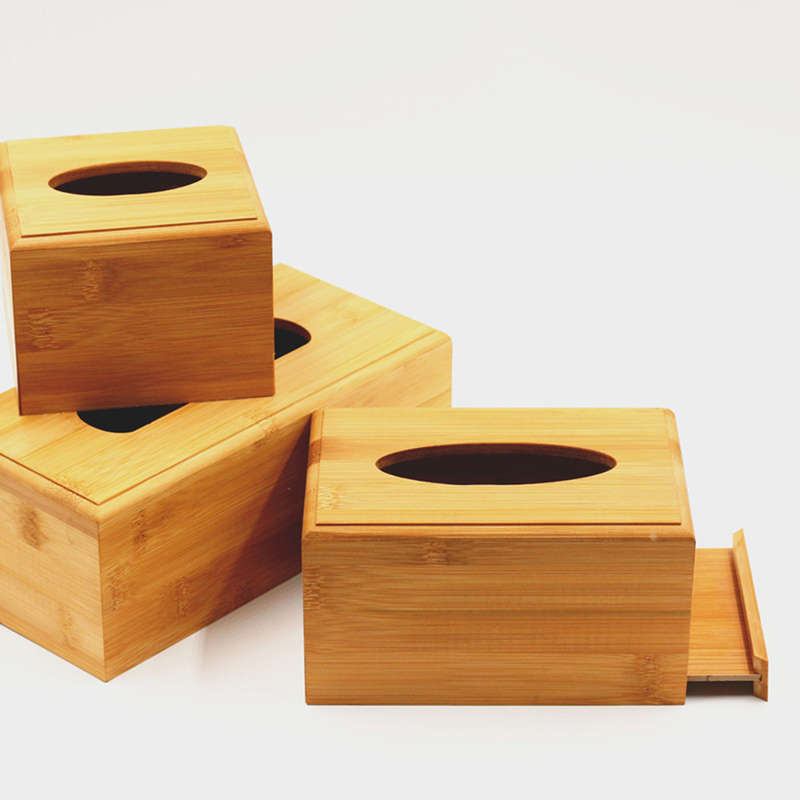 New Creative Plain Wooden Tissue Box Cover Wood Holder Car Home Paper Storage